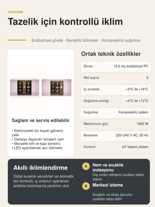 Çiçek2Go kontrollü iklim ve donanım özellikleri
